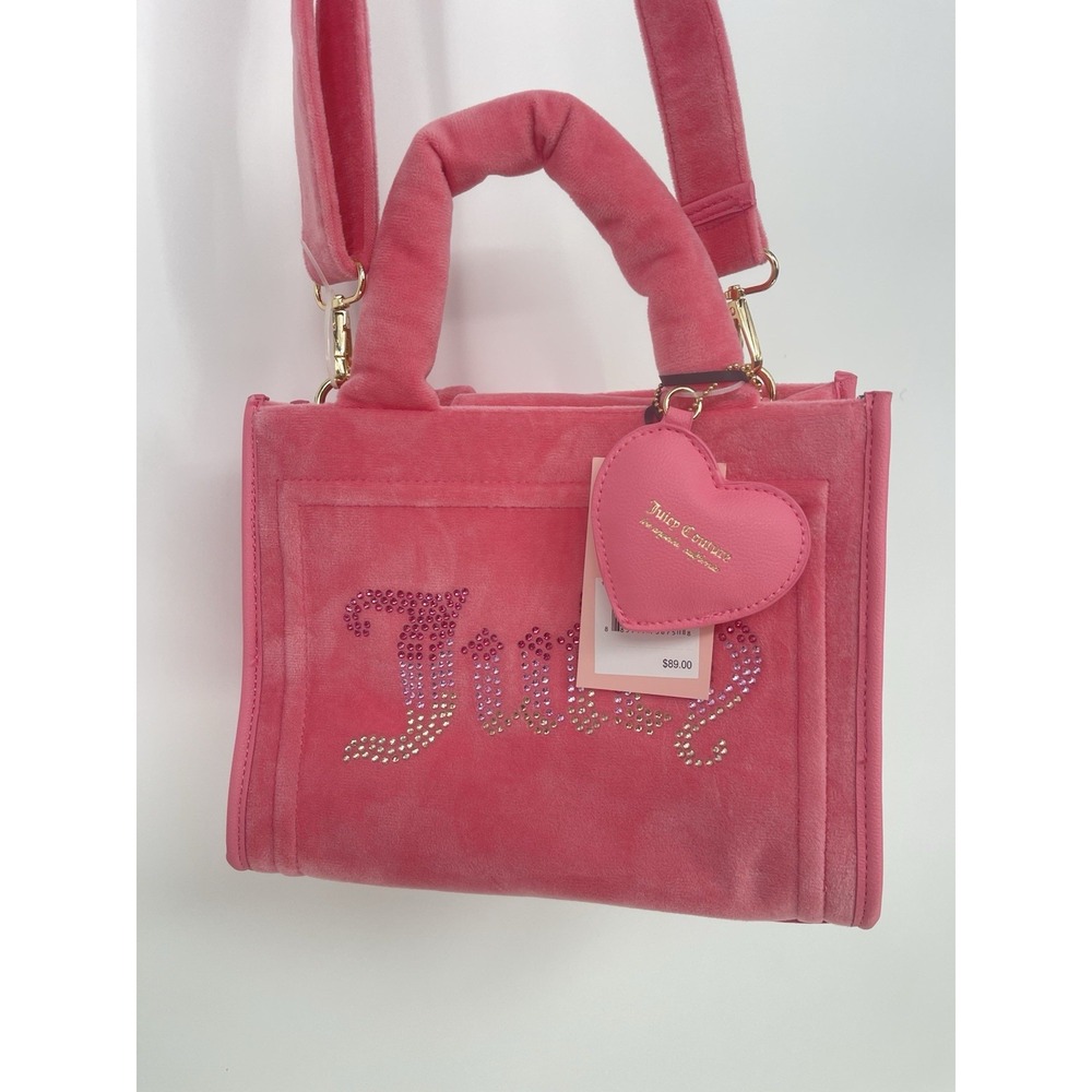 Juicy‎ Couture Velour Pink Lemonade Big Spender Mini Tote/Crossbody Bag